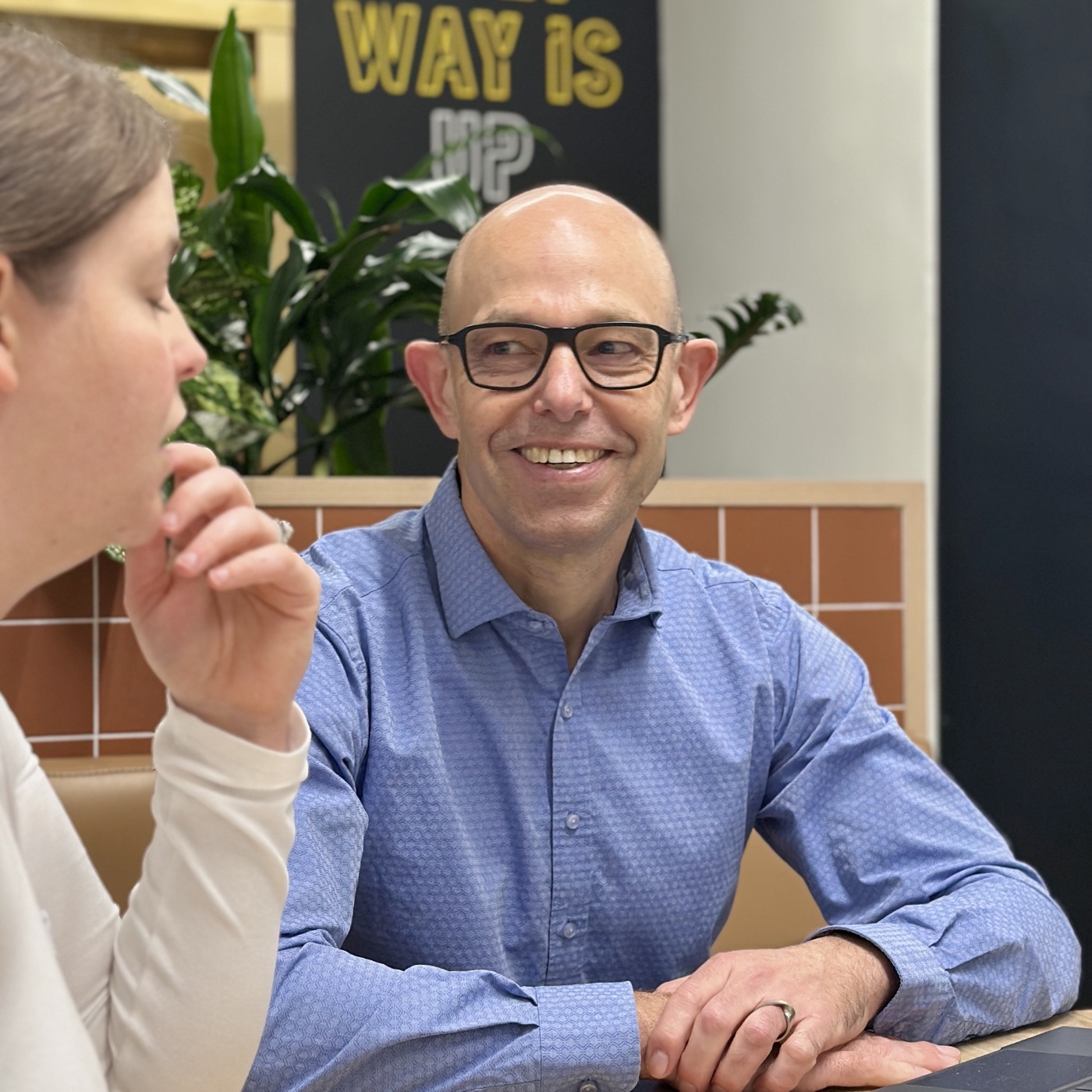 Nic Jacobson in a strategy conversation with a client